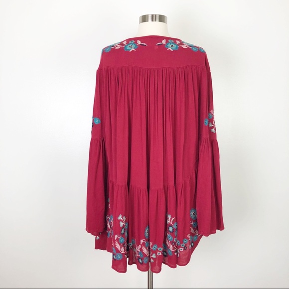 Free People | Red Ti Amo Floral Embroidered Dress - Picture 7 of 8
